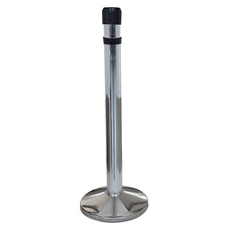 Poteau récepteur intérieur acier – 6 sangles en tête, trou fileté panneau, base lestée ou à fixer