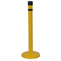 Poteau récepteur intérieur acier – 6 sangles en tête, trou fileté panneau, base lestée ou à fixer
