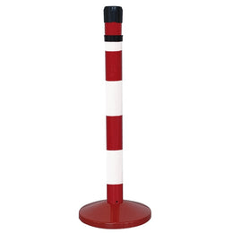 Poteau récepteur intérieur acier – 6 sangles en tête, trou fileté panneau, base lestée ou à fixer