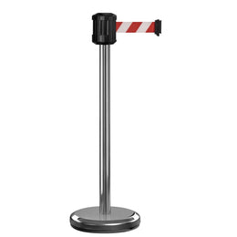 Poteau de guidage extérieur à sangle 2m – Base lestée inox, sans ancrage