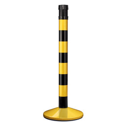 Poteau récepteur intérieur pour sangle 4m – Tête 6 sangles, trou fileté, base lestée ou fixe