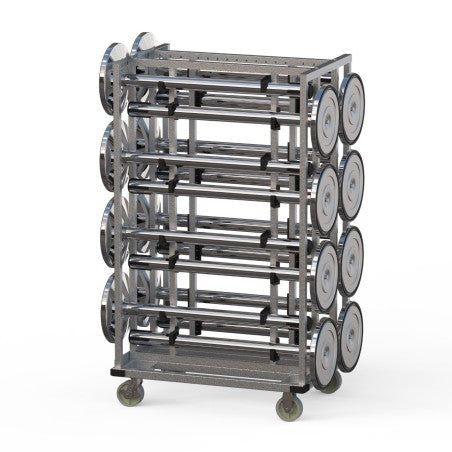 Chariot de transport pour 16 poteaux