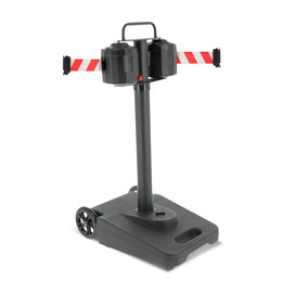 Chariot de délimitation à sangle grande longueur – 1 ou 2 sangles, 15m ou 20m, rouge/blanc ou noir/jaune