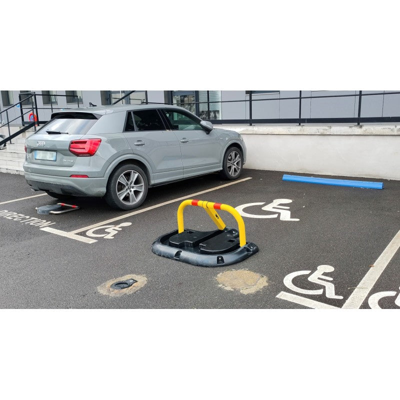 Base en caoutchouc pour arceau de parking