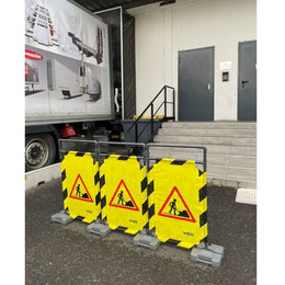 Base pour barrière d'intervention en PVC - version lestée ou non, stabilisation au sol
