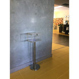 Urne électorale sur poteau acier en PMMA - Capacité 500 à 1 000 bulletins