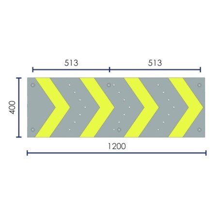 Parkeerwaarschuwingspijl met reflectoren - Viso