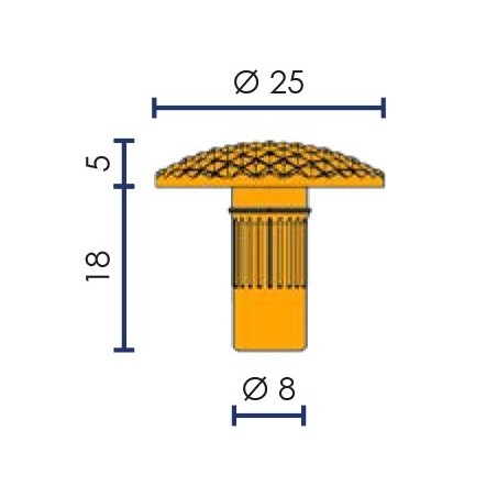 Clou podotactile 25mm - Viso