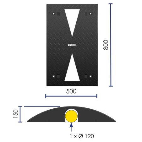 Heavy-duty cable pass 1 channel - Viso