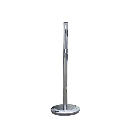 Stainless steel bollard with base and chain - Viso