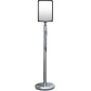 Stainless steel bollard with base and chain - Viso