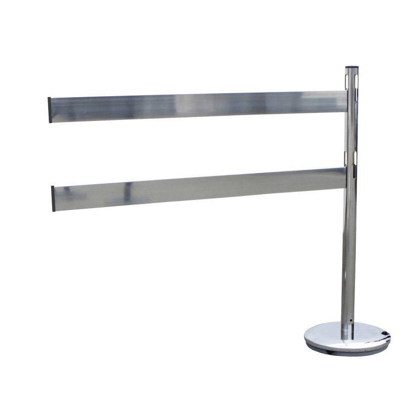 Zinc-plated steel bollard kit with barrier - Viso