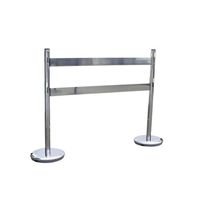 Zinc-plated steel bollard kit with barrier - Viso