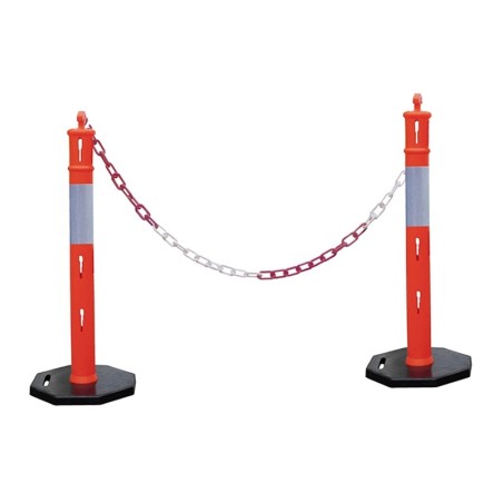 High-visibility bollard with plastic chain - Viso