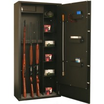 Armoire 12 fusils ou 8 fusil et 5 étagères + coffret interne - Serrure à clé - FORTIFY DELTA 12