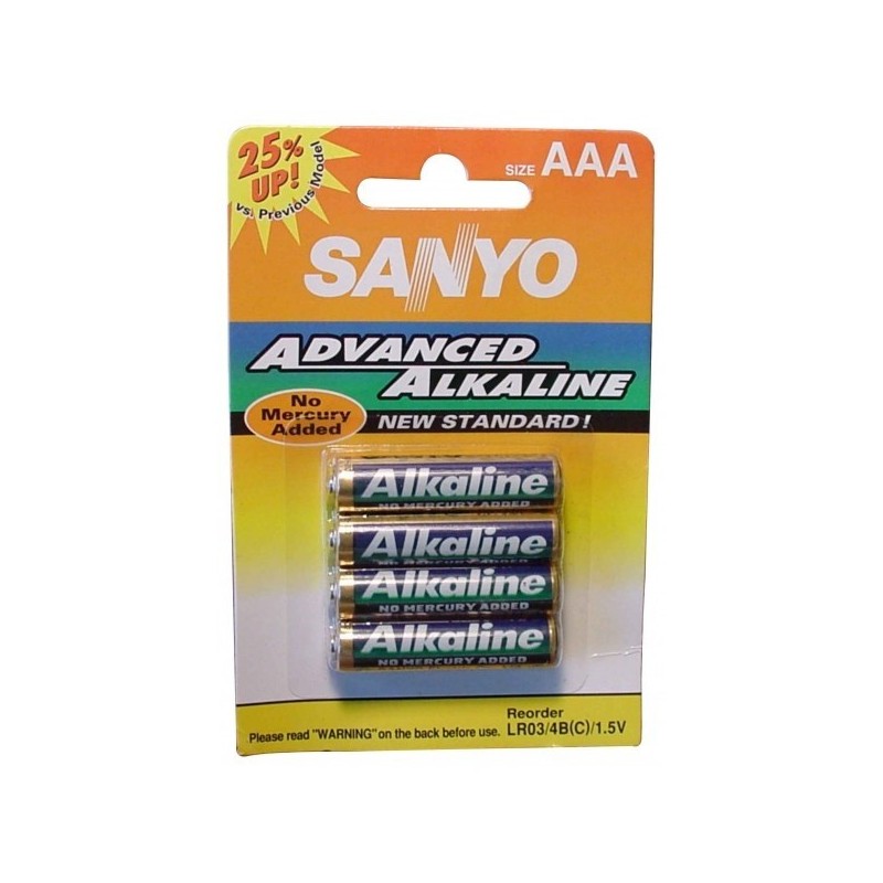 Lot de 4 Piles alcalines AAA 1.5V - SANYO