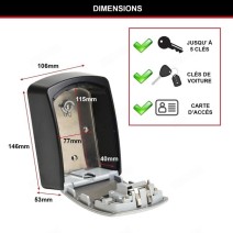 Rangement sécurisé pour les clés - Master lock - Format XL - Montage mural