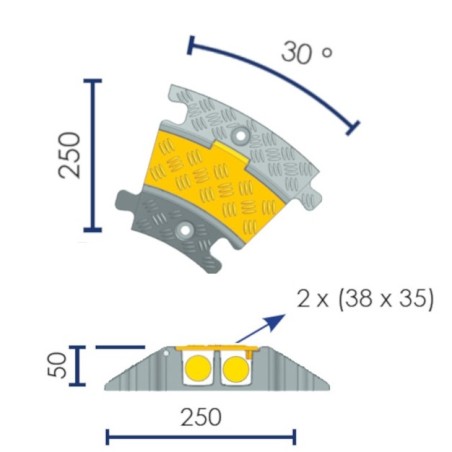 End-cap corner for hooded cable bridge - Viso