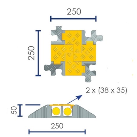 4-way intersection for hooded cable pass - Viso