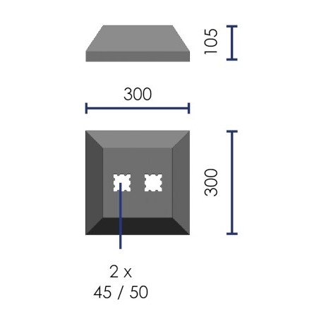 Polypropylene safety barrier base - Viso