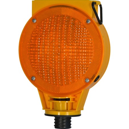 Solar-powered LED flashing construction lamp with interlocking feature - Viso