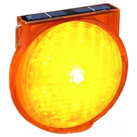 Solar-powered LED flashing construction lamp with interlocking feature - Viso