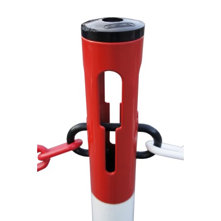 Steel bollard with base and chain - Viso