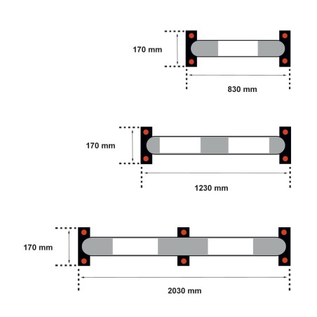 Parkeerbumper staal en gietijzer zwart/geel - Viso