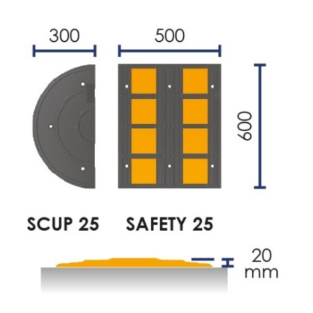 SAFETY eindelement voor verkeersdrempel - Viso