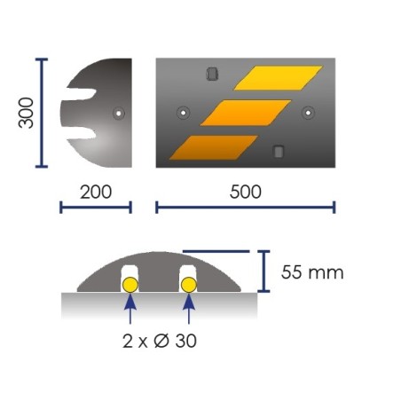 EASYFAST speed bump end cap - Viso