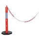 High-visibility bollard with plastic chain - Viso