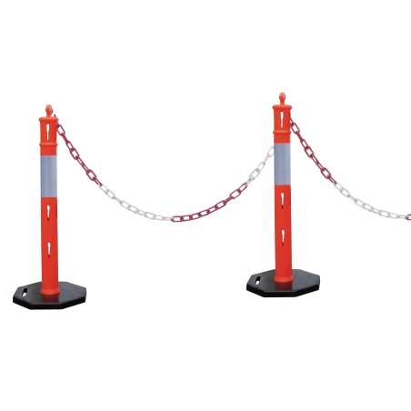 High-visibility bollard with plastic chain - Viso