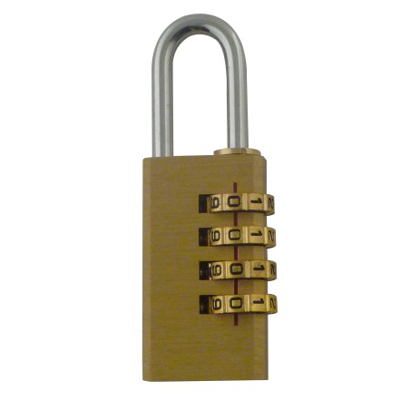 brass combination padlock with 4 digits - Viso