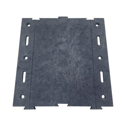 Plaque de roulage 40T PEHD bordure blanche - poignées intégrées, 6 points de fixation