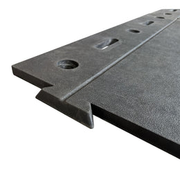 Plaque de roulage 40T PEHD bordure blanche - poignées intégrées, 6 points de fixation