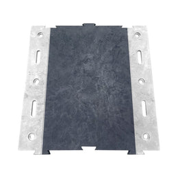 Plaque de roulage 40T PEHD bordure blanche - poignées intégrées, 6 points de fixation
