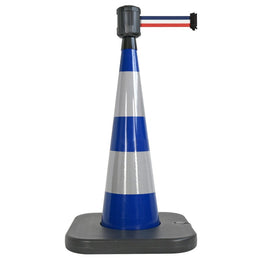 Cône lesté vert 105cm avec sangle 50mm verte - base lestable, boîtier étanche, anti-panique