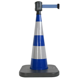 Cône lesté vert 105cm avec sangle 50mm verte - base lestable, boîtier étanche, anti-panique