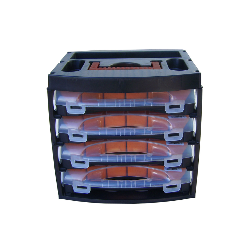 Caisson de transport avec 4 mallettes à godets