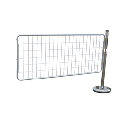 Kit 2 poteaux acier avec grille rigide – délimitation zone accès, base lestée