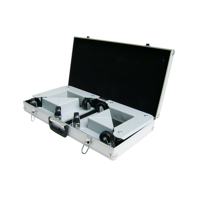 4 coins roulants métal + valise aluminium - 150kg/coin max