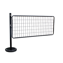 Kit 2 poteaux acier avec grille rigide – délimitation zone accès, base lestée