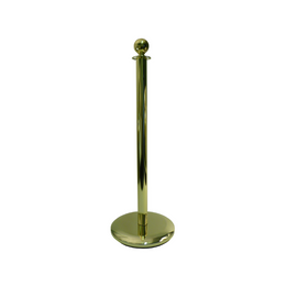 Poteau de guidage laitonné tête boule – Acier H1000mm pour gestion de file d'attente haut de gamme