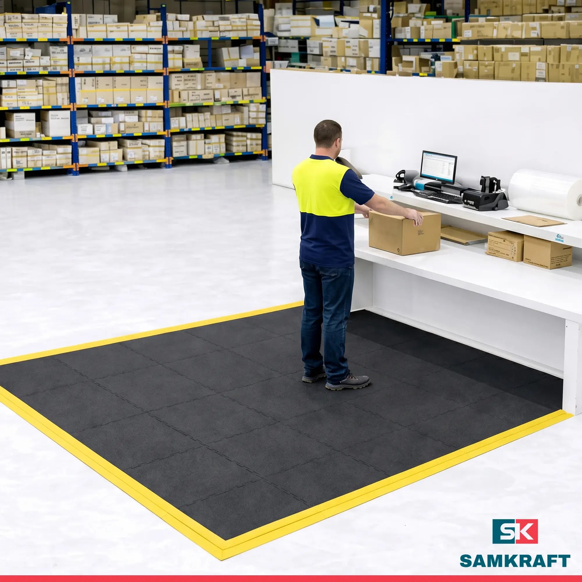 Dalle modulable antifatigue ESD M1 - Caoutchouc naturel 17 mm, zone sèche