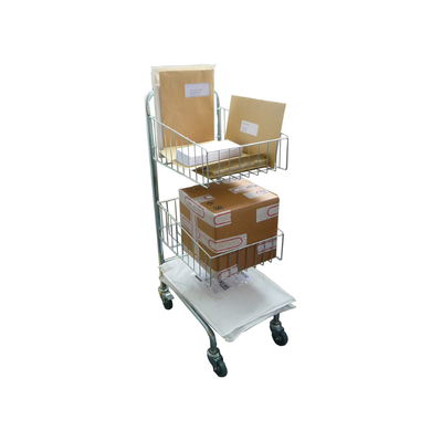 Chariot courrier acier galvanisé 2/3 paniers - distribution bureau et collectivité