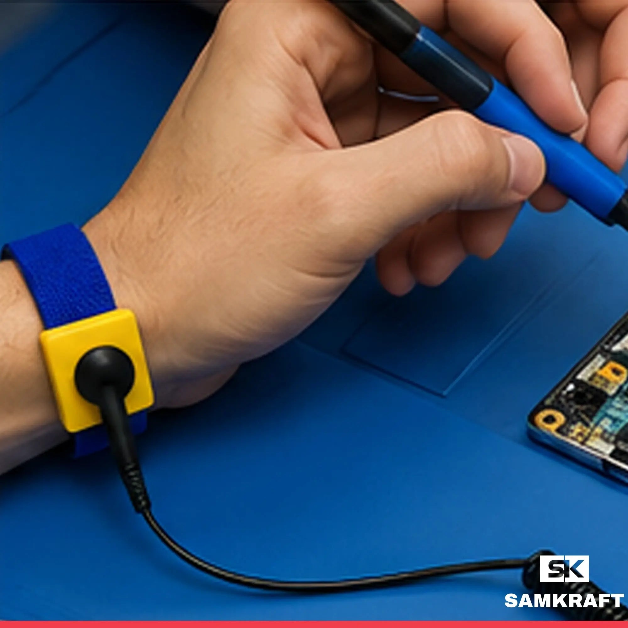 Bracelet antistatique ESD : mise à la terre du poignet, taille unique