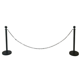 Kit poteaux de guidage tête boule – 2 poteaux acier inox 201 + 2m de chaîne acier dorée