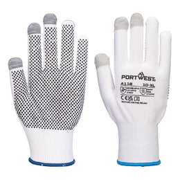 Gant Manutention A118 PVC Picots Écran Tactile Blanc/Gris Taille XS-XXL Portwest