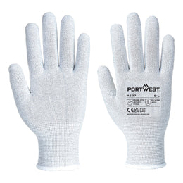 Gant Antistatique A197 ESD Tricot Léger Gris Taille XS-XL Portwest