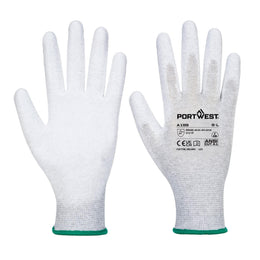 Gant ESD A199 Paume Enduite PU Antistatique Gris Taille XXS-XXL Portwest